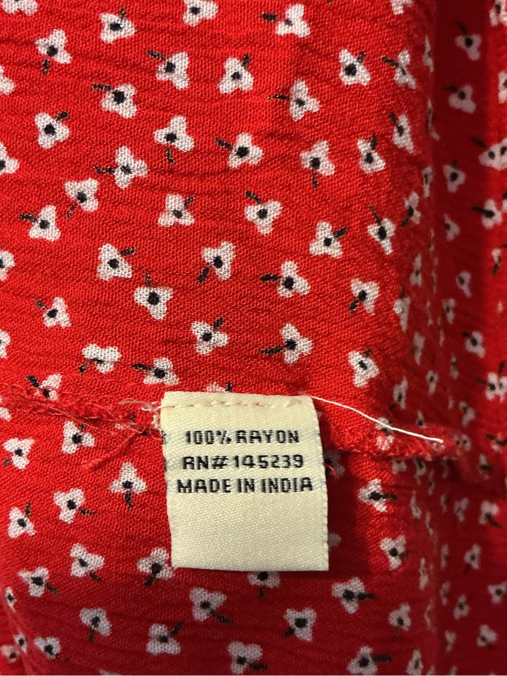 Sim & Sam Red Patterned Sleeveless Top - Picture 7 of 8